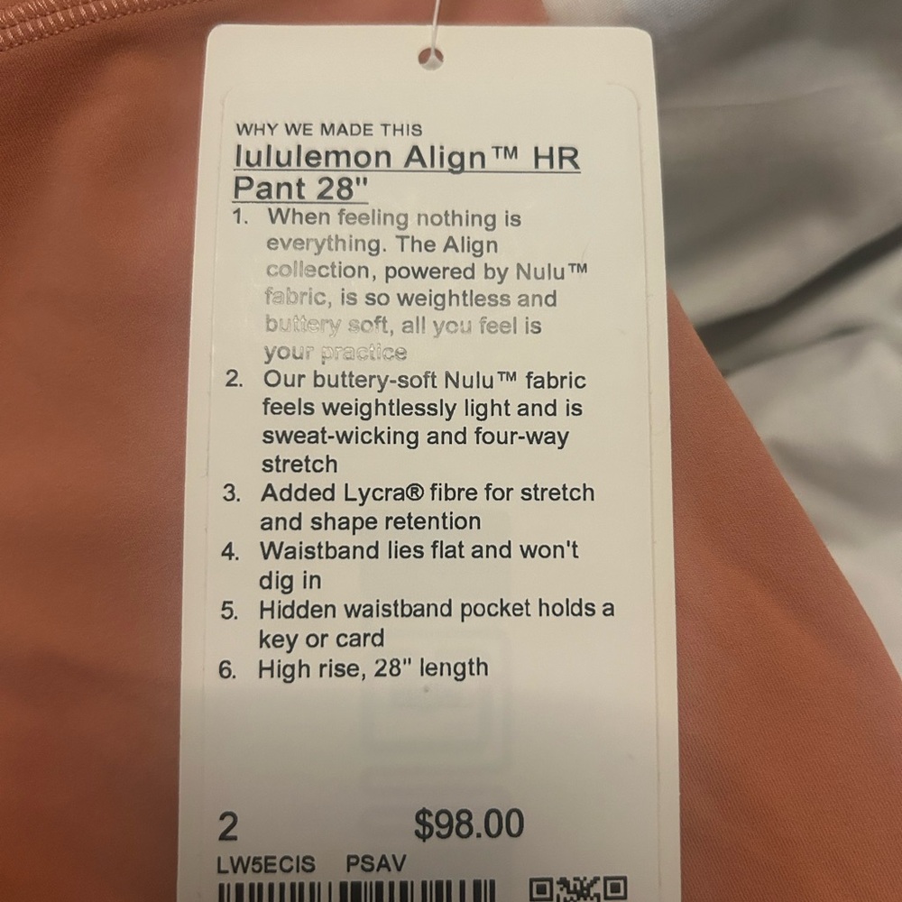 Lululemon Align HR Pant 28"